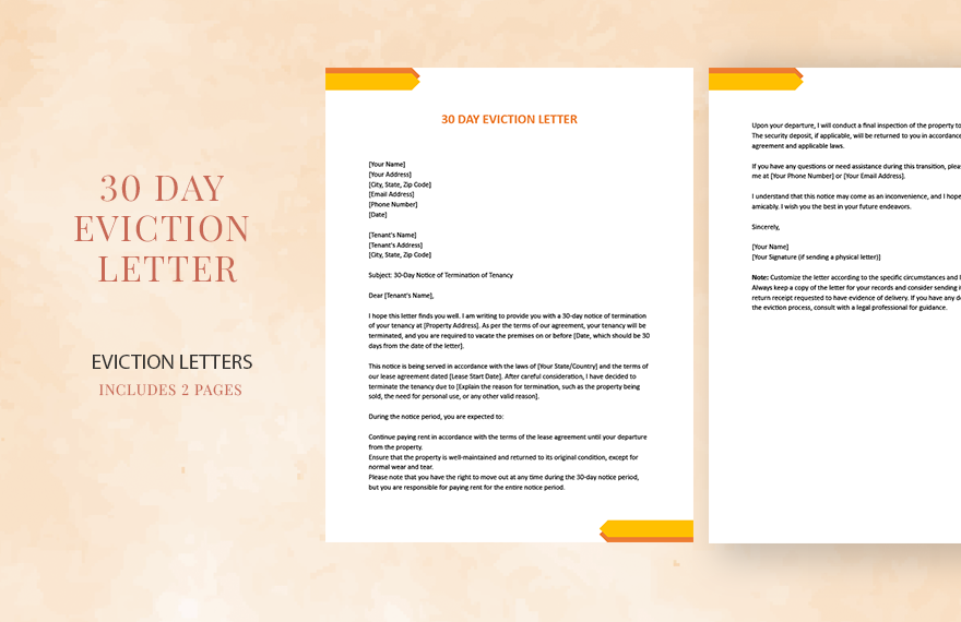 30 Day Eviction Letter in Word, Google Docs, Pages - Download ...