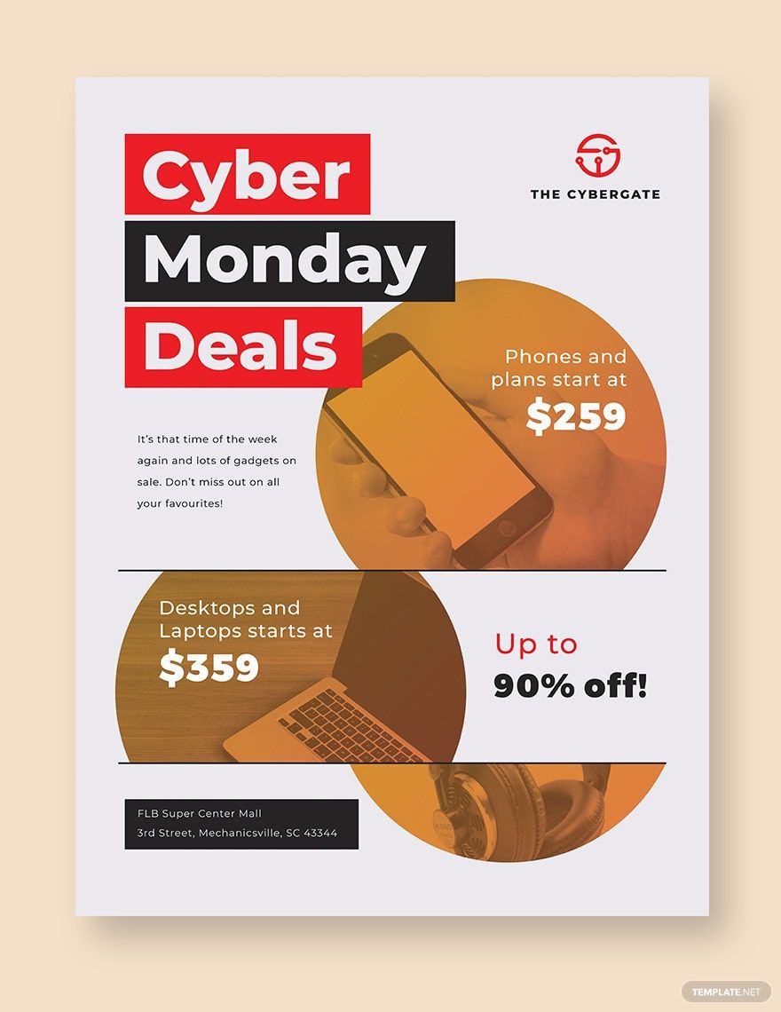 Editable Cyber Monday Deal Poster