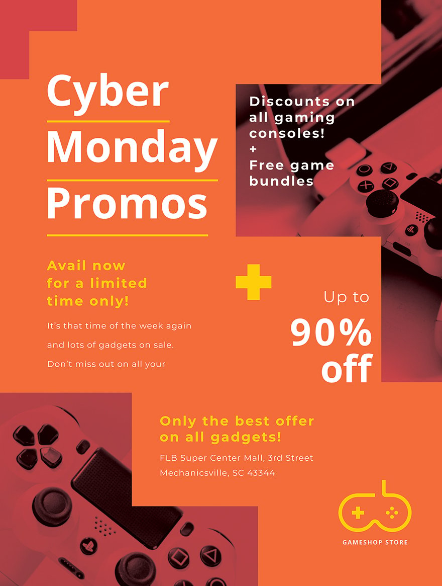 Printable Cyber Monday Promotional Poster