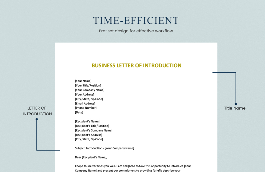 Business Letter Of Introduction