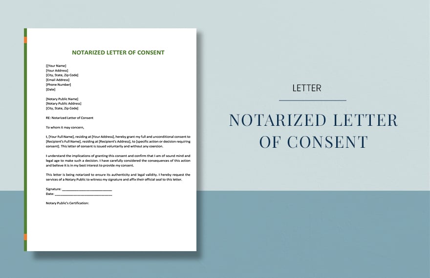 Notarized Letter Of Consent in Word, Google Docs, PDF, Apple Pages