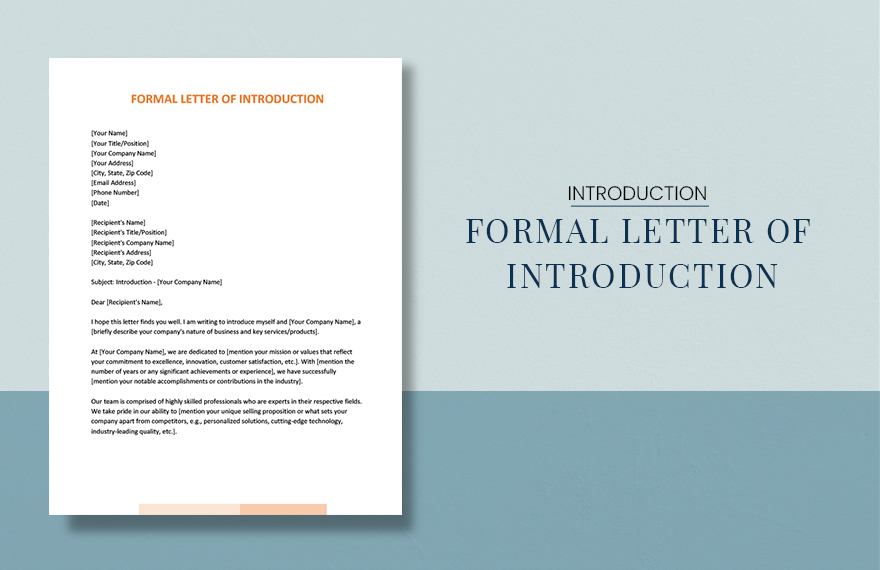 Formal Letter Of Introduction in Word, Google Docs, Apple Pages