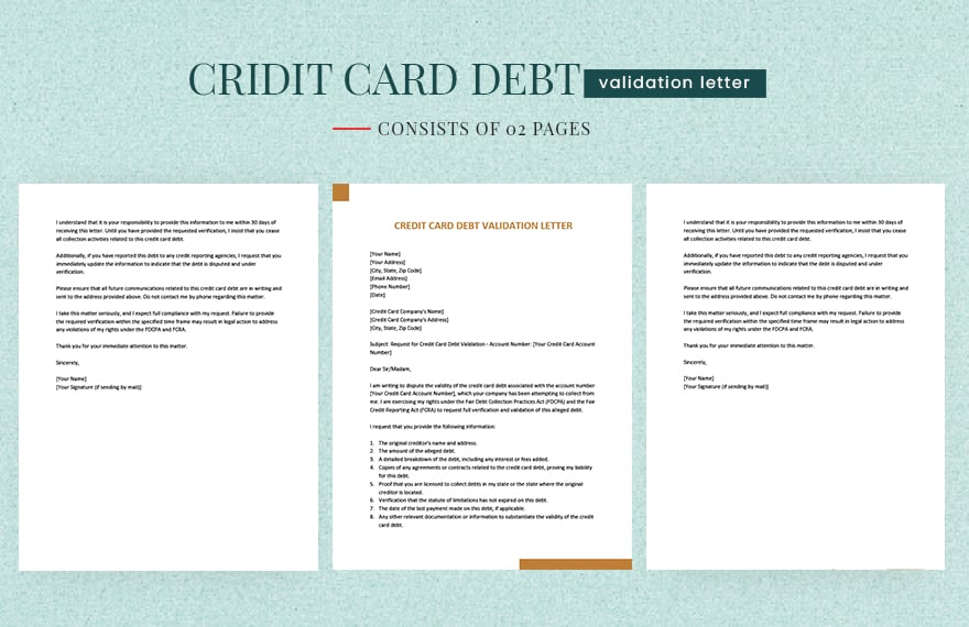 Credit Card Debt Validation Letter