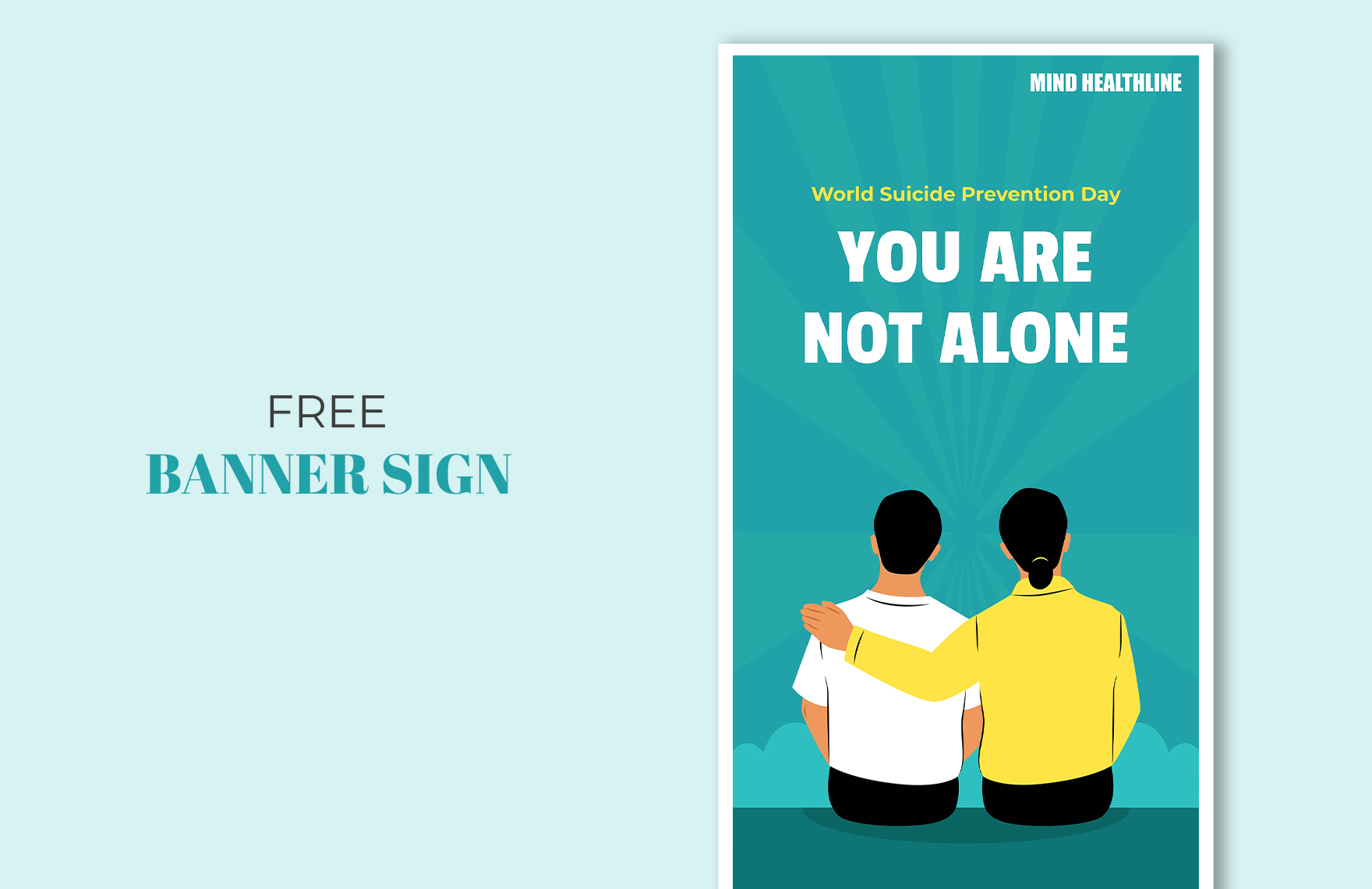 Free World Suicide Prevention Day Banner Sign in PDF, Illustrator, SVG, JPG