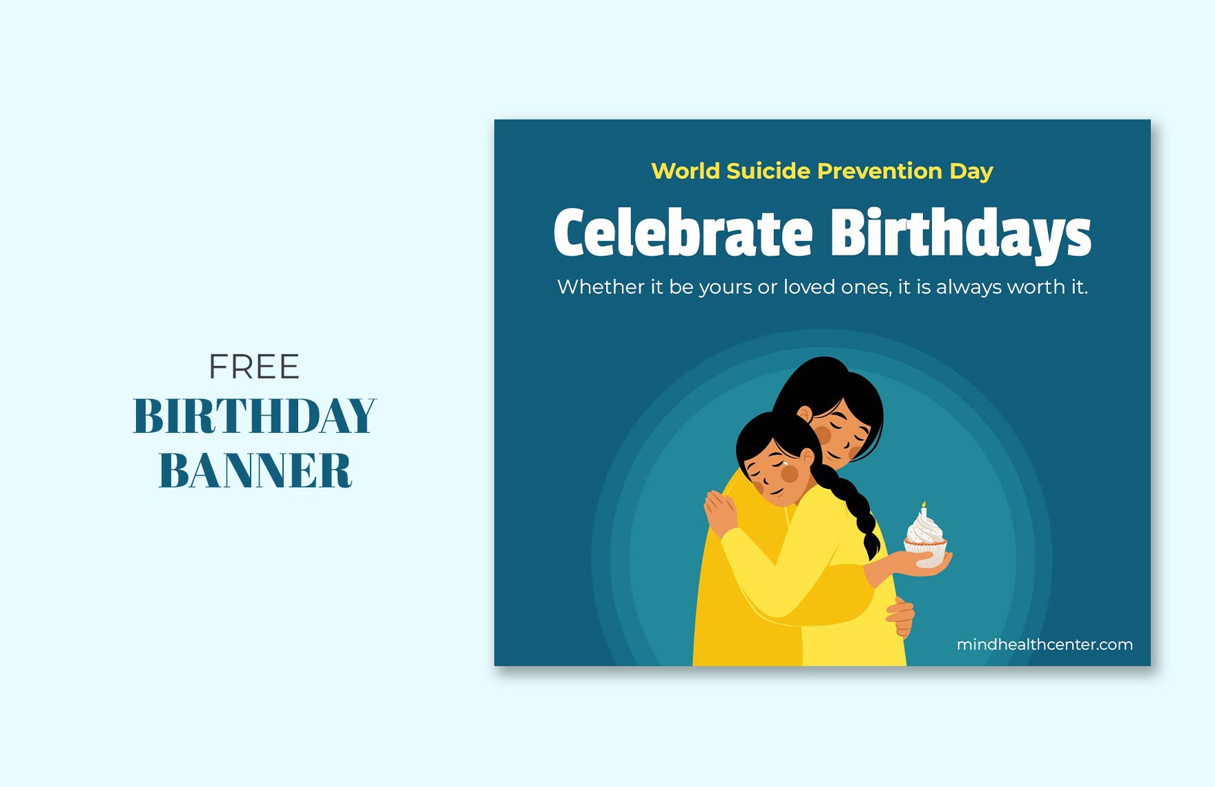 Free World Suicide Prevention Day Birthday Banner in PDF, Illustrator, SVG, JPG