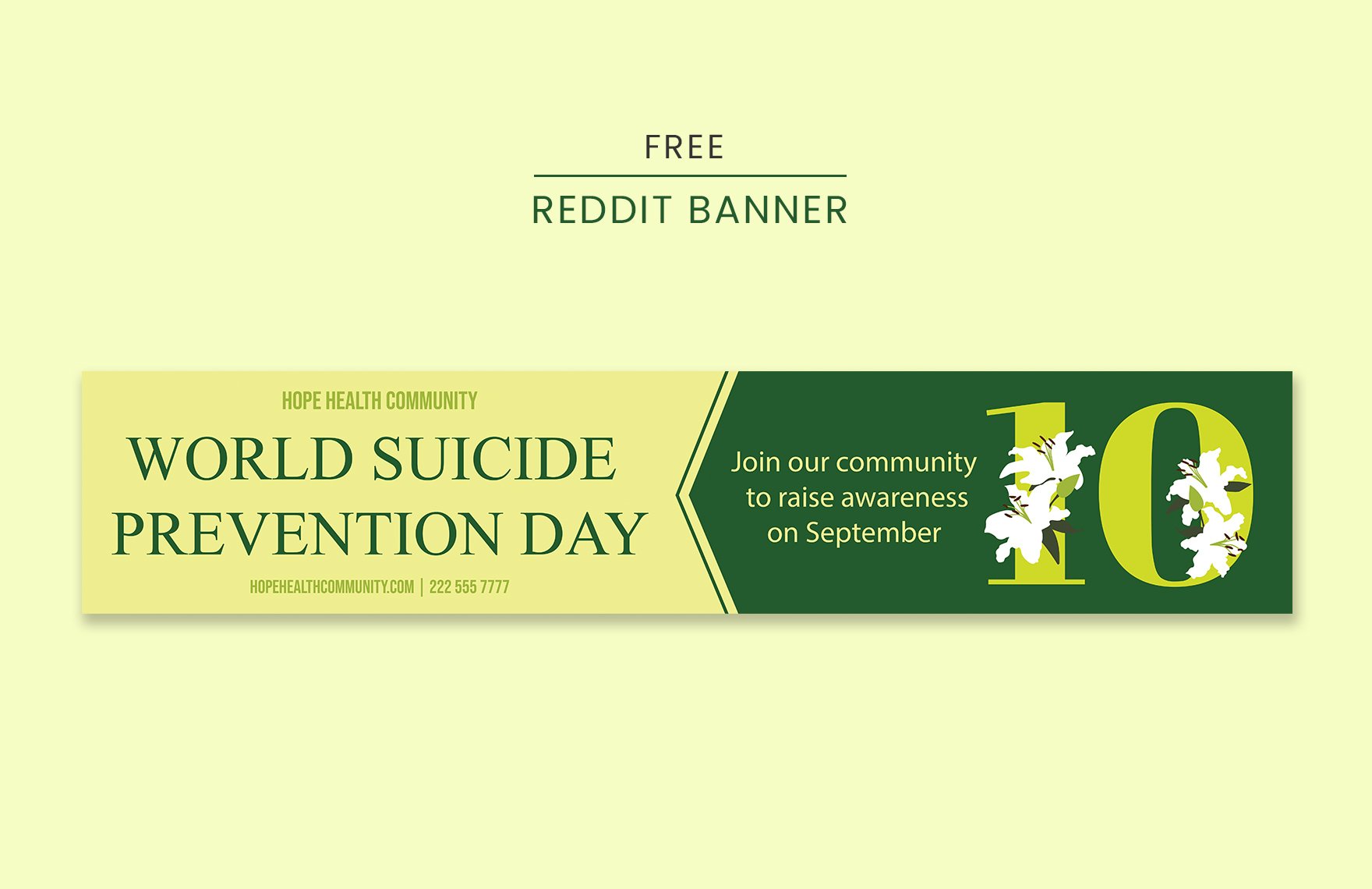 World Suicide Prevention Day Reddit Banner in PDF, Illustrator, SVG, JPEG