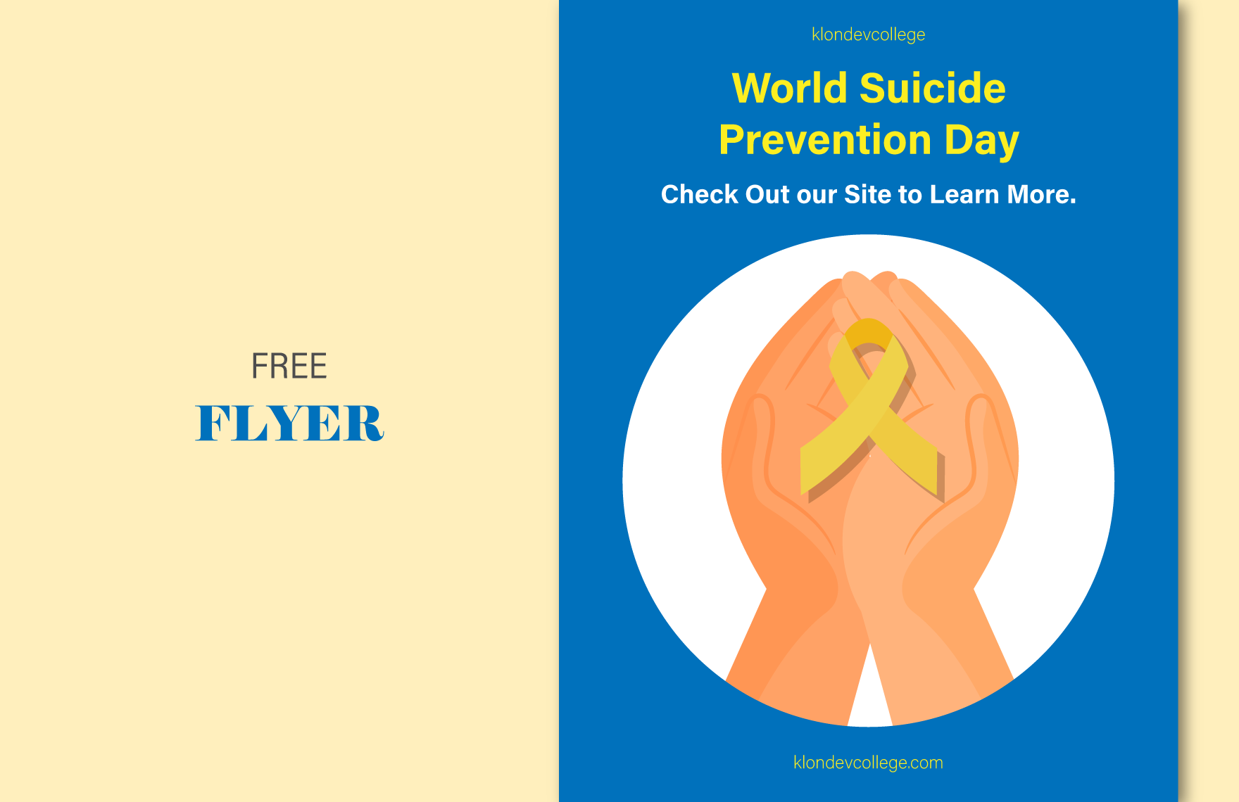 Free World Suicide Prevention Day  Flyer in PDF, Illustrator, SVG, JPG