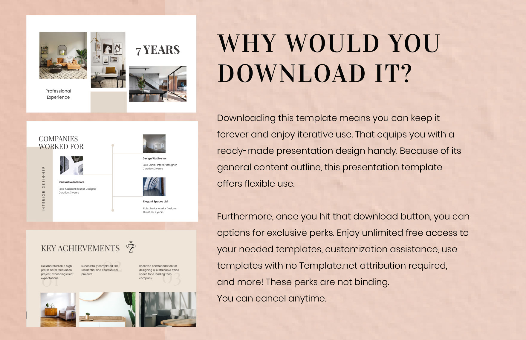 Free Interior Designer Presentation Template to Edit Online