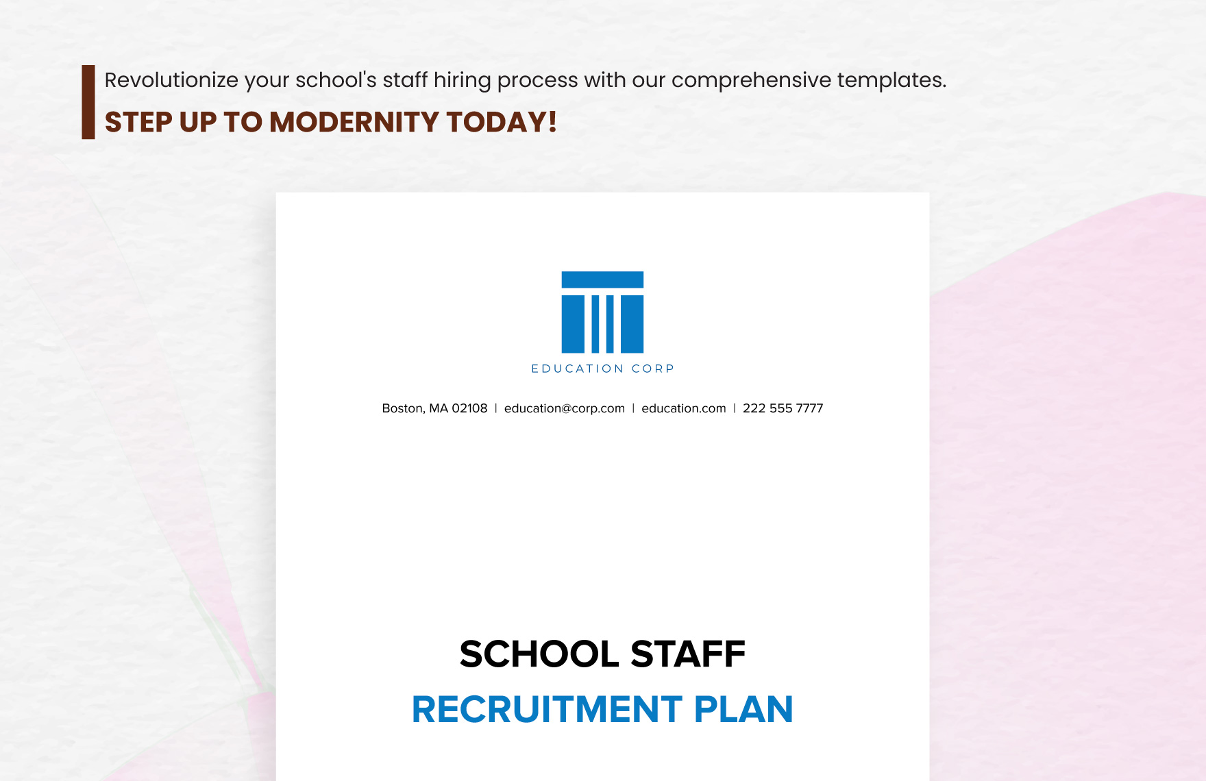 School Staff Recruitment Plan Template