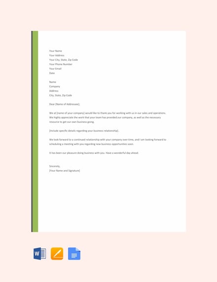 free business thank you letter template 440x570