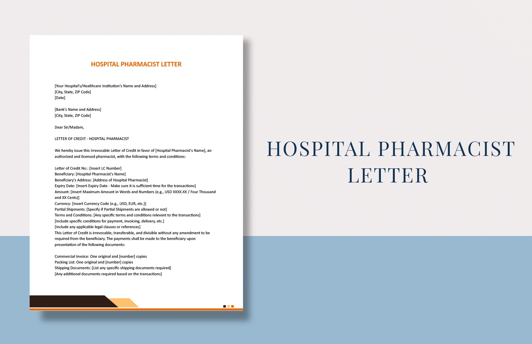 Hospital Pharmacist Letter