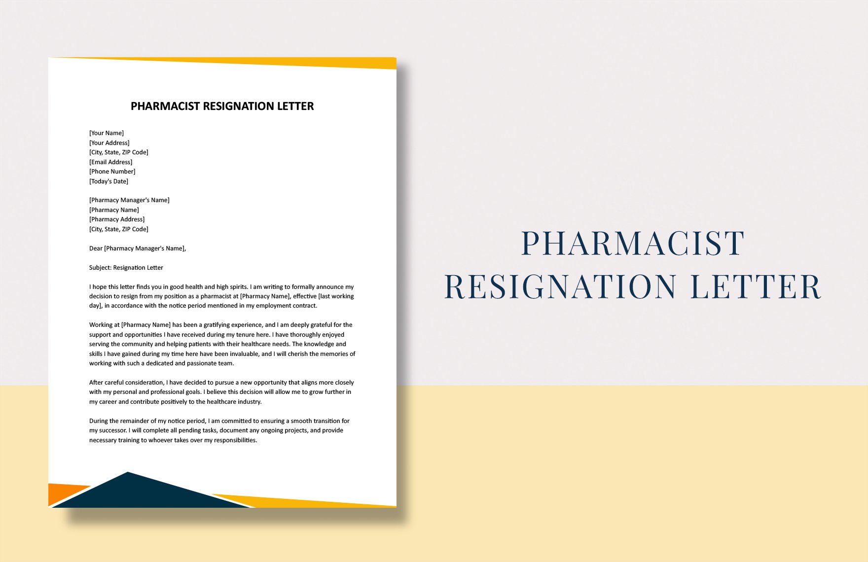 Pharmacist Resignation Letter