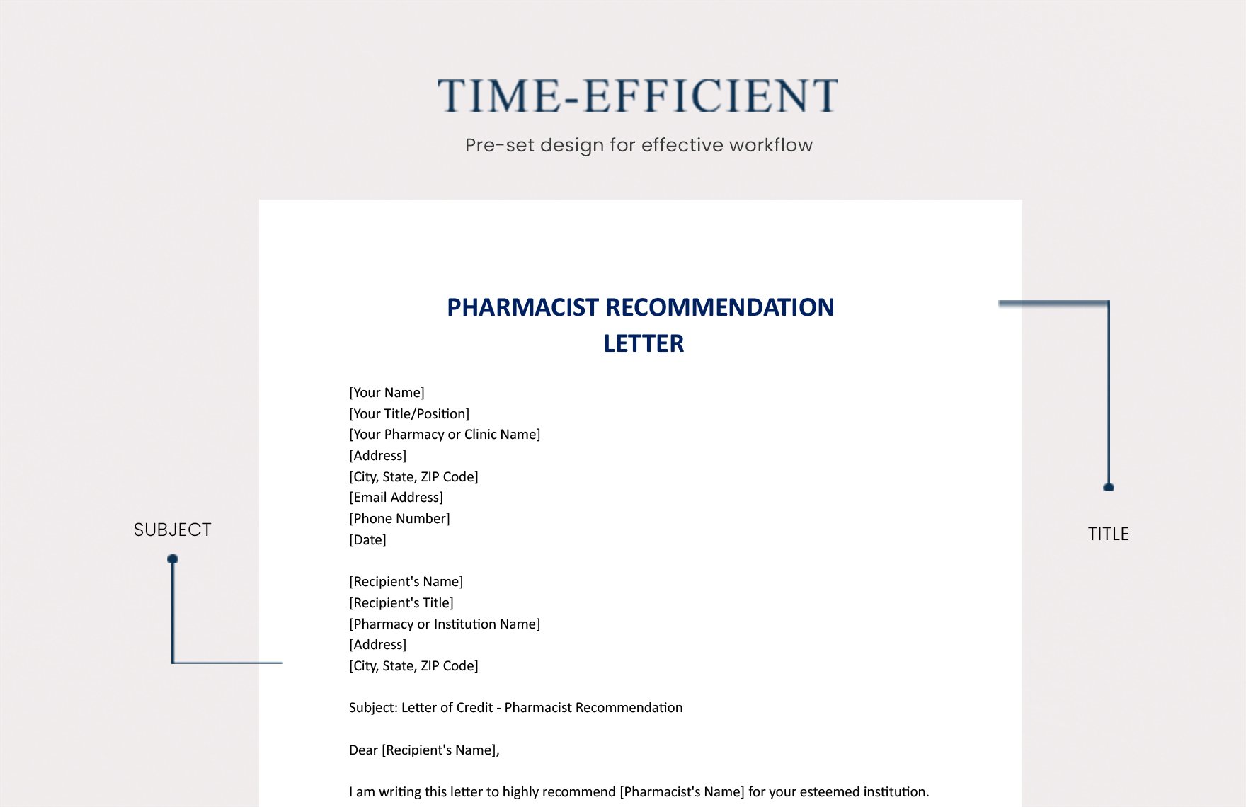 Pharmacist Recommendation Letter