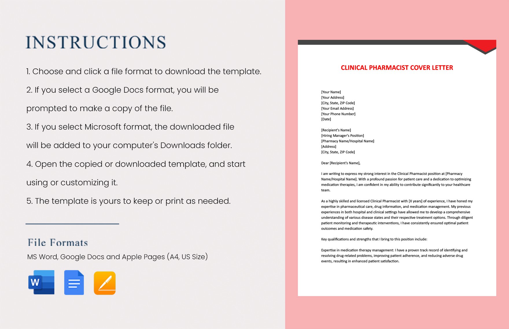 Clinical Pharmacist Cover Letter