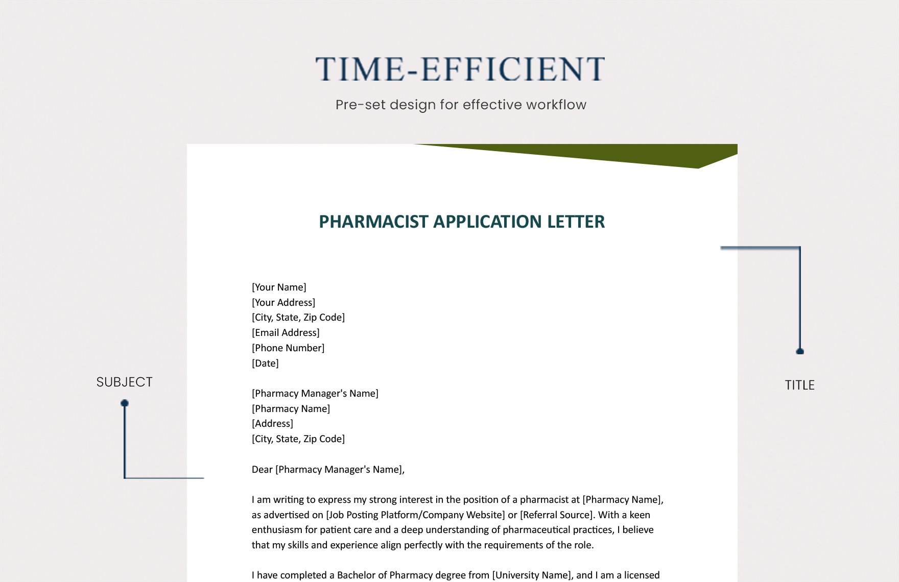 Pharmacist Application Letter
