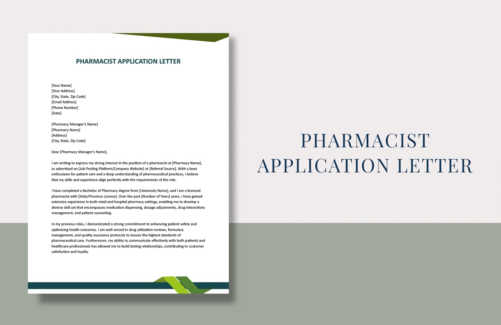 Pharmacist Application Letter 
