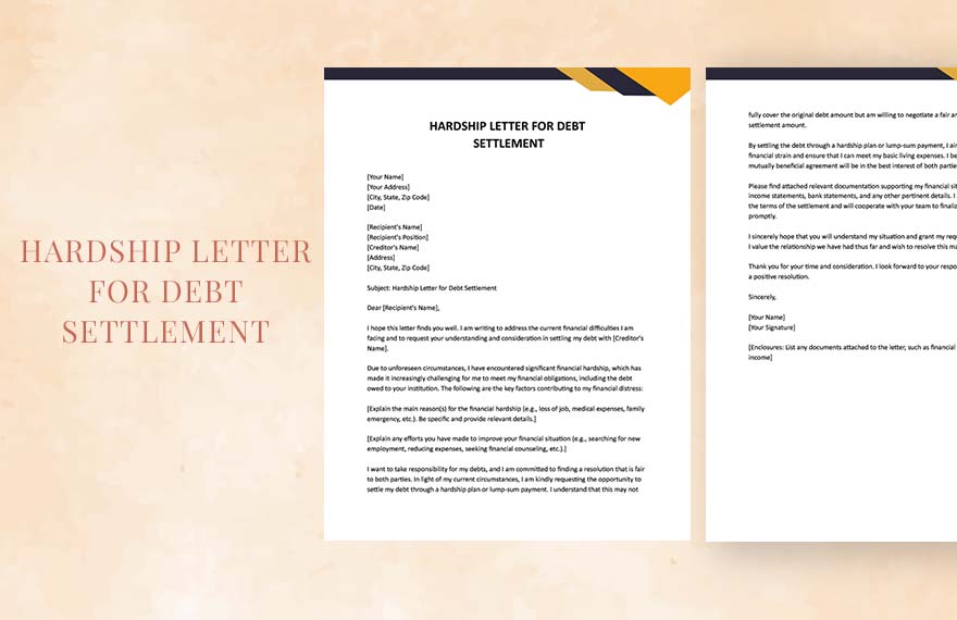 Hardship Letter For Debt Settlement in Word, Google Docs, Apple Pages