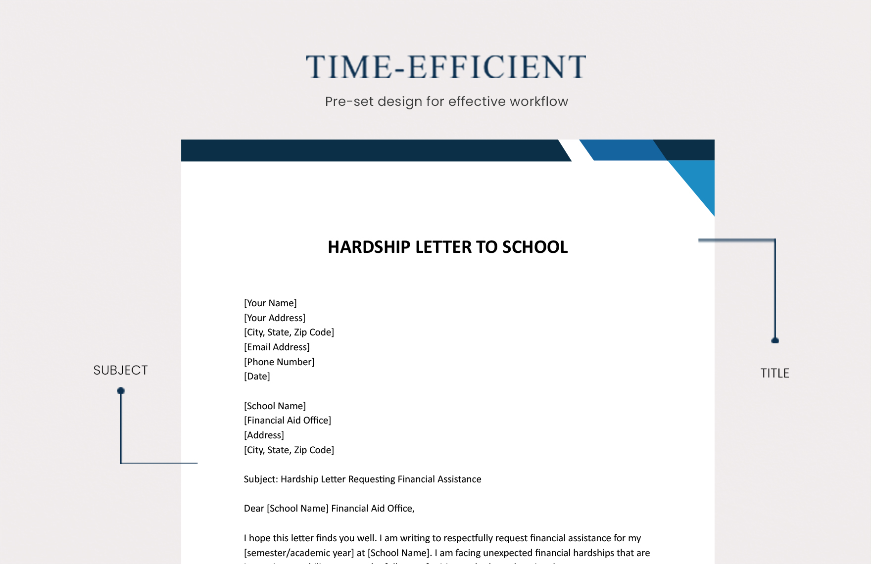 Hardship Letter to School