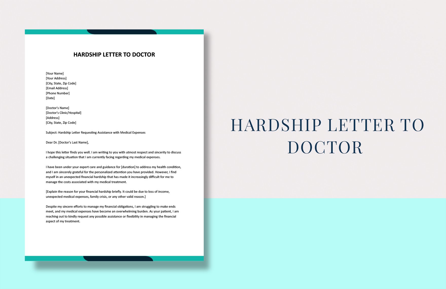 Hardship Letter To Doctor