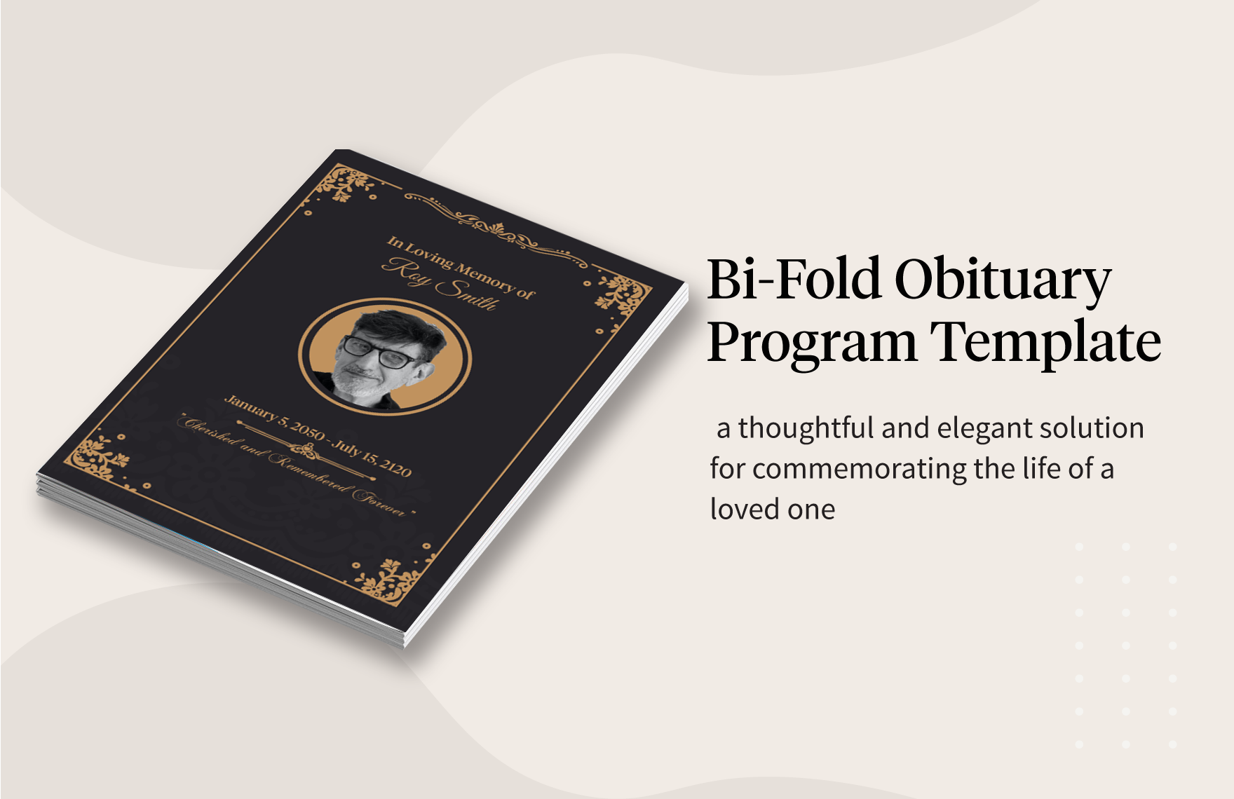 Bi-Fold Obituary Program Template