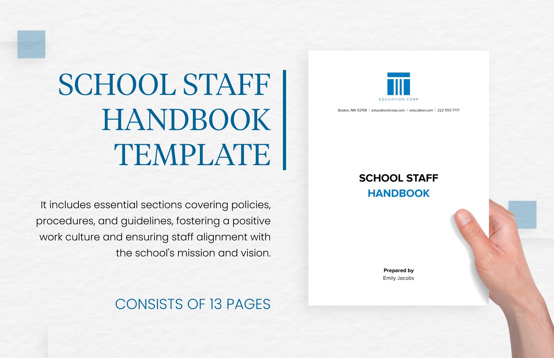 School Staff Handbook Template