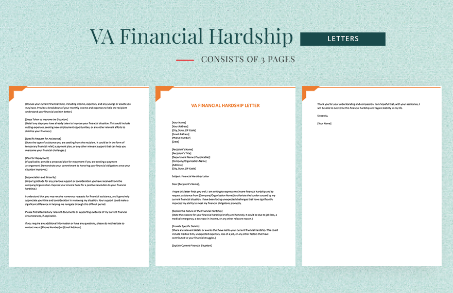 VA Financial Hardship Letter