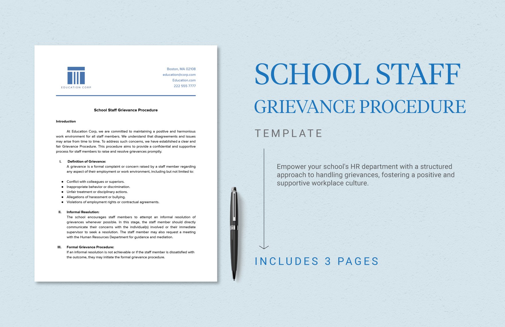 School Staff Grievance Procedure Template