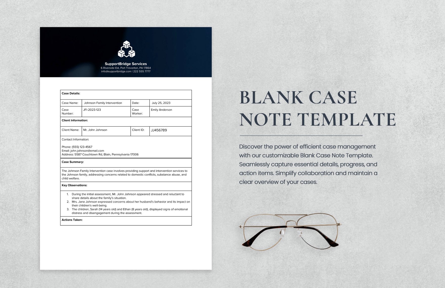 Blank Case Note Template