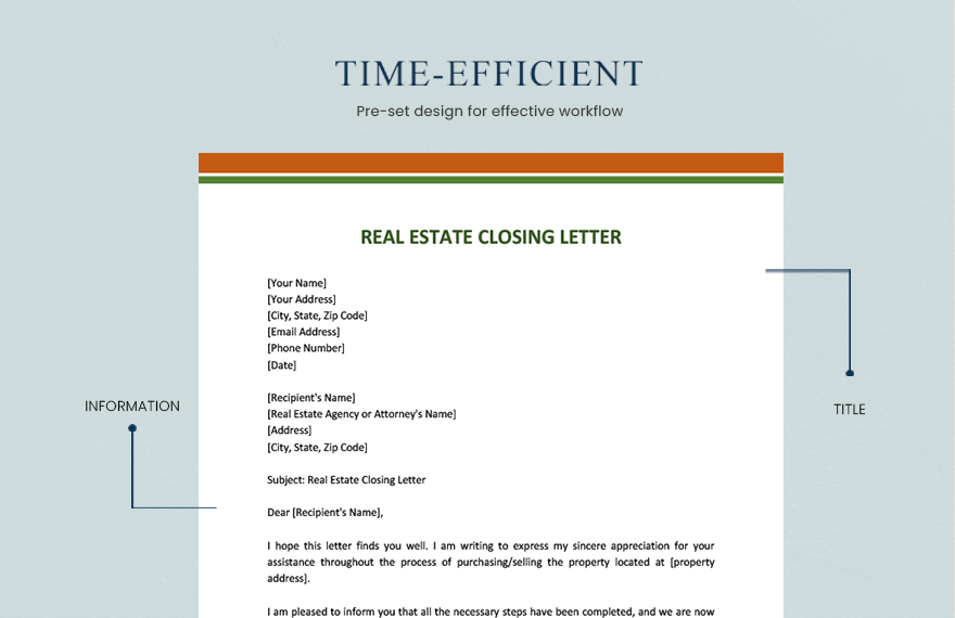 Real Estate Closing Letter