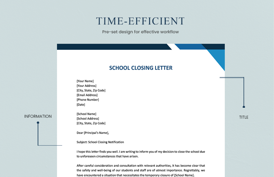 School Closing Letter