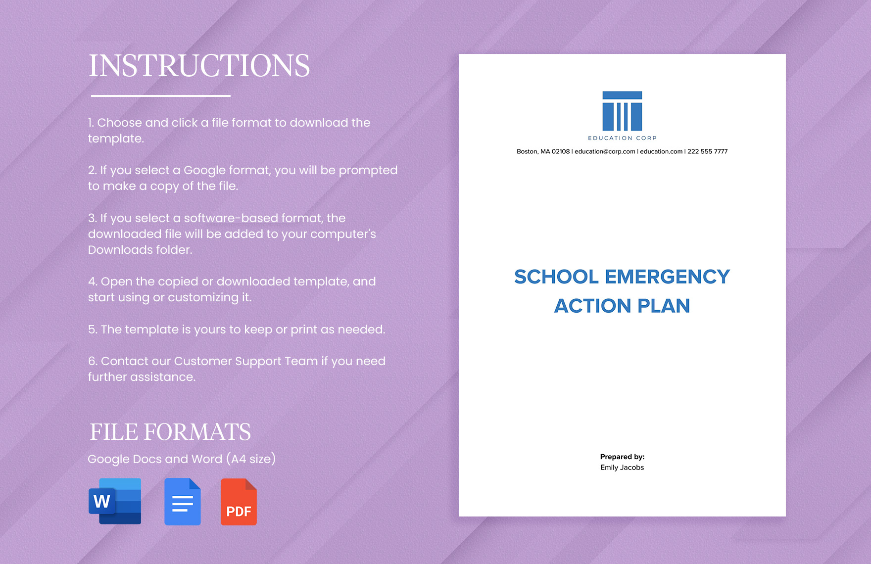 School Emergency Action Plan Template