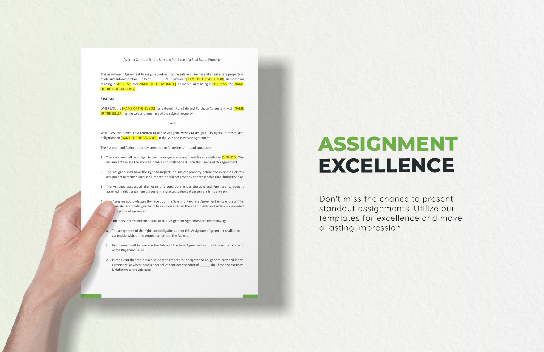 Assignment Agreement Template