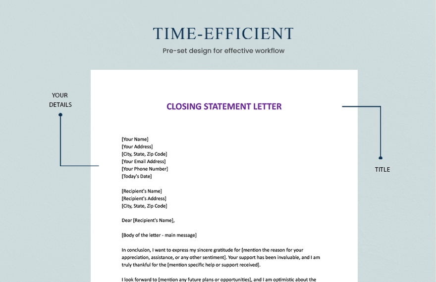 Closing Statement Letter