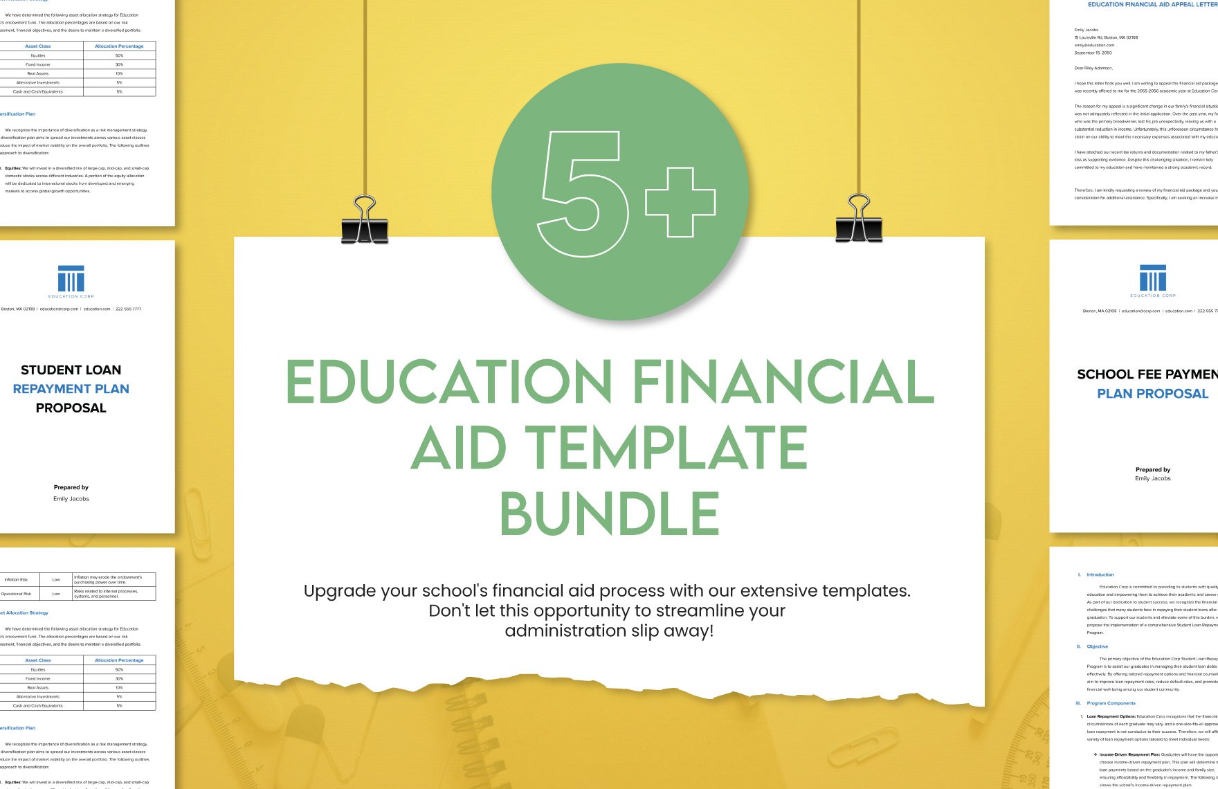 5+ Education Financial Aid Template Bundle