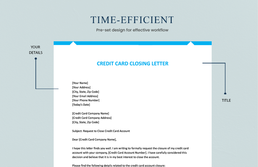 Credit Card Closing Letter