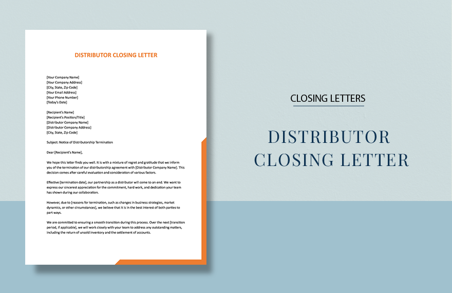 Distributor Closing Letter in Word, Google Docs, Pages - Download | Template.net