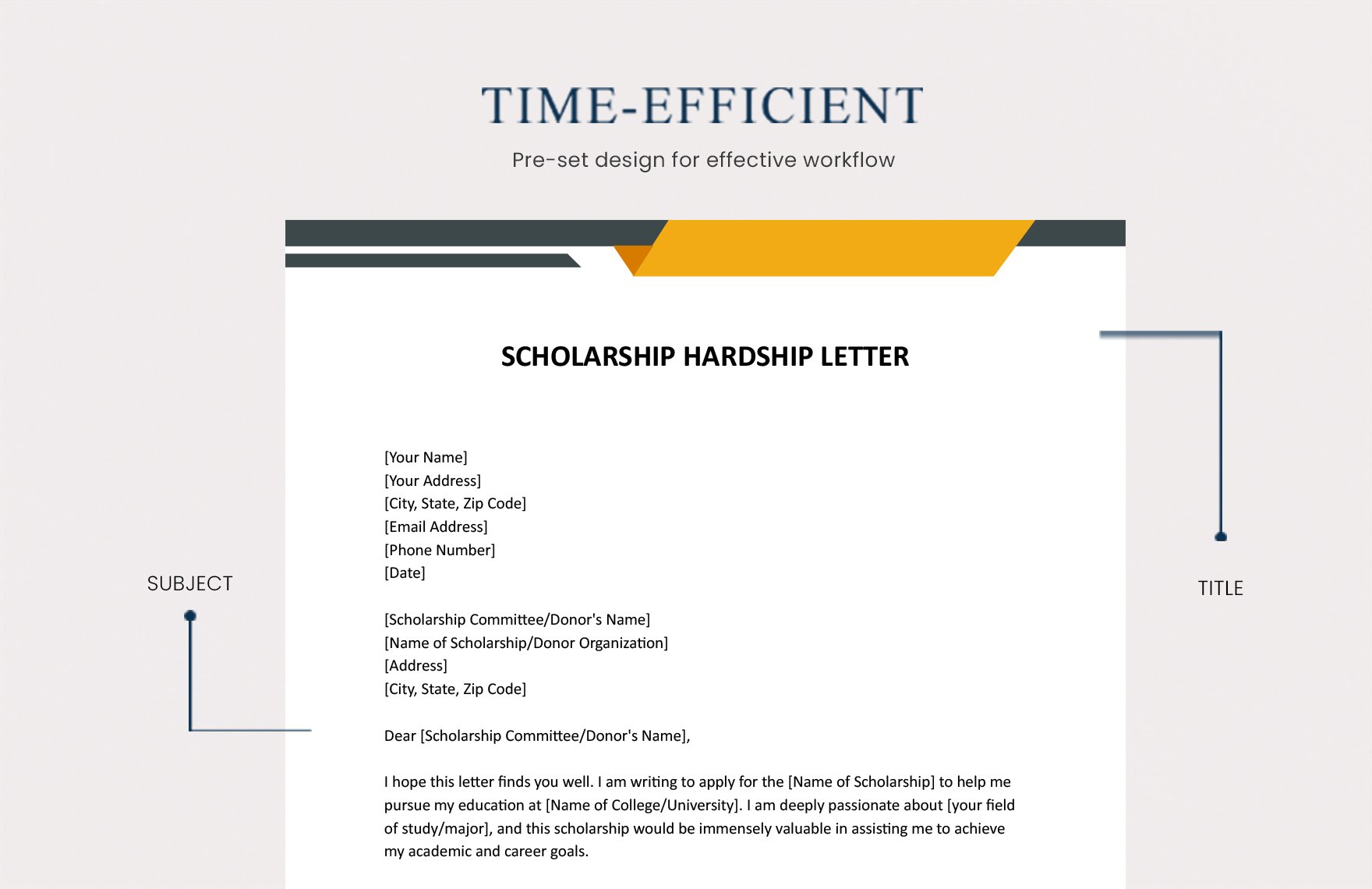 Scholarship Hardship Letter