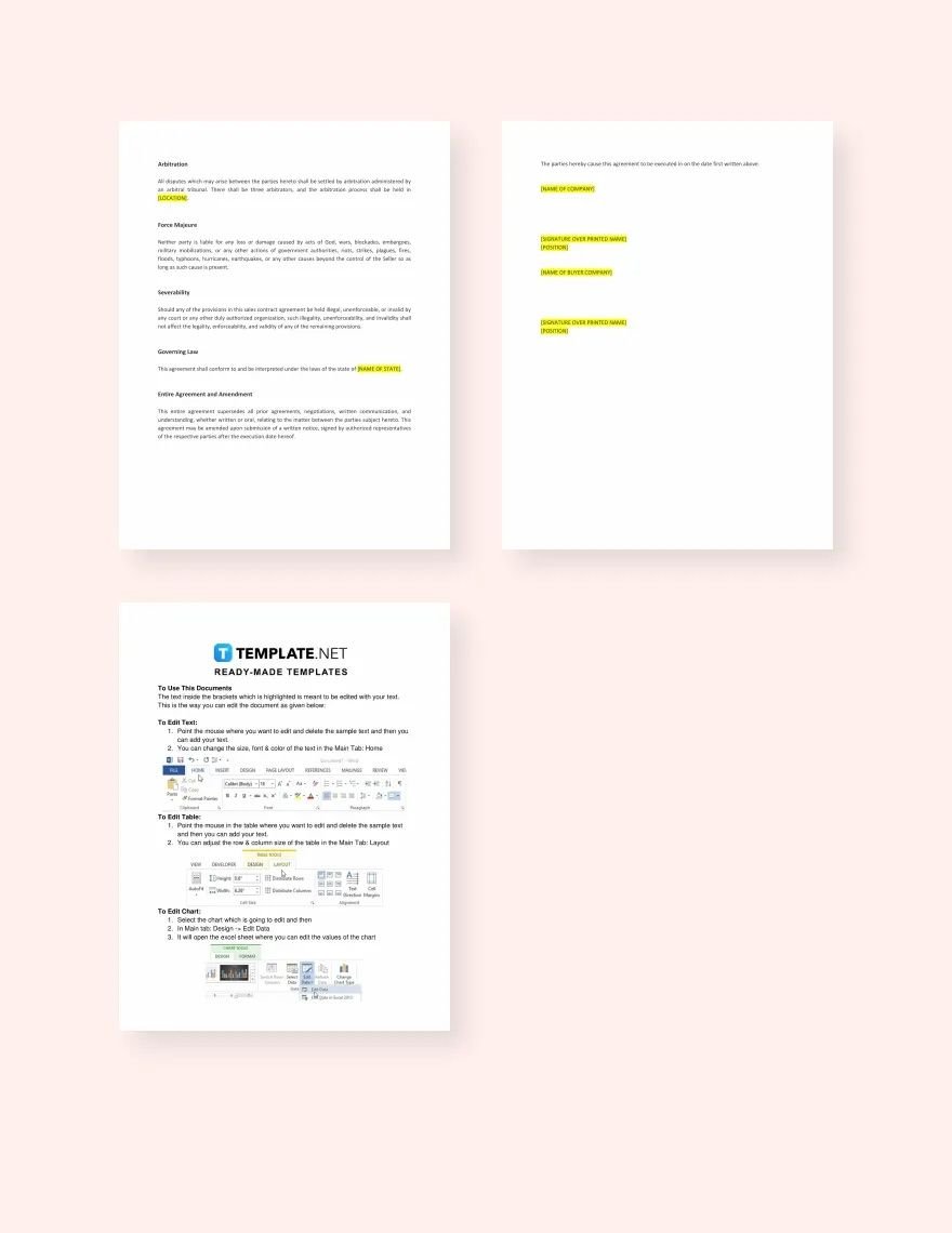 Sales Contract Agreement Template
