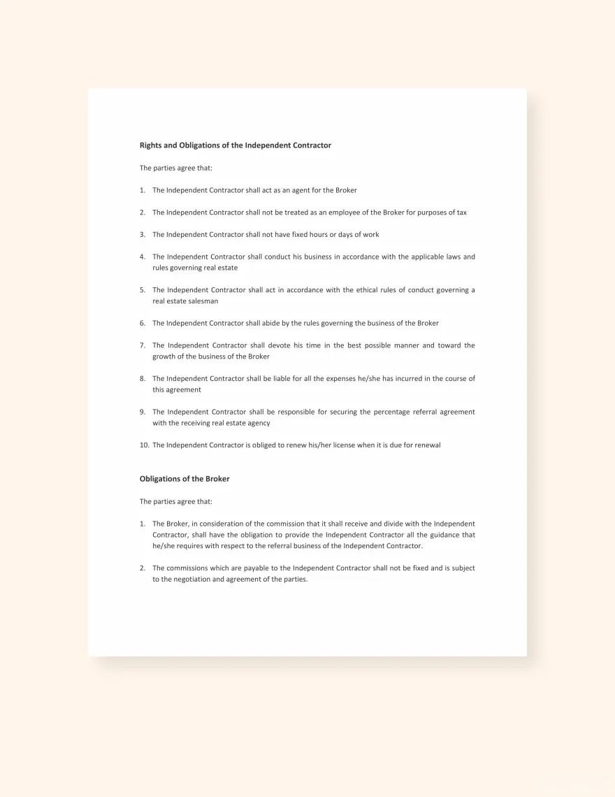 Real Estate Employment Agreement Template