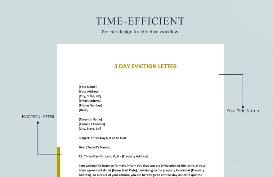  Day Eviction Letter