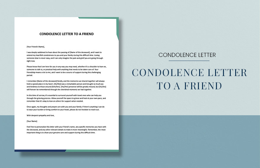 Free Condolence Letter To A Friend Download In Word Google Docs PDF 