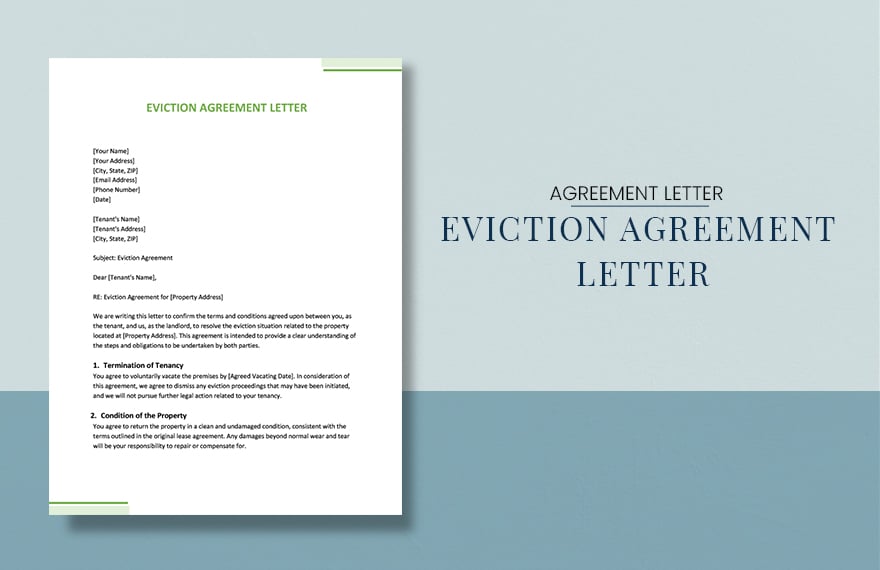 Eviction Agreement Letter