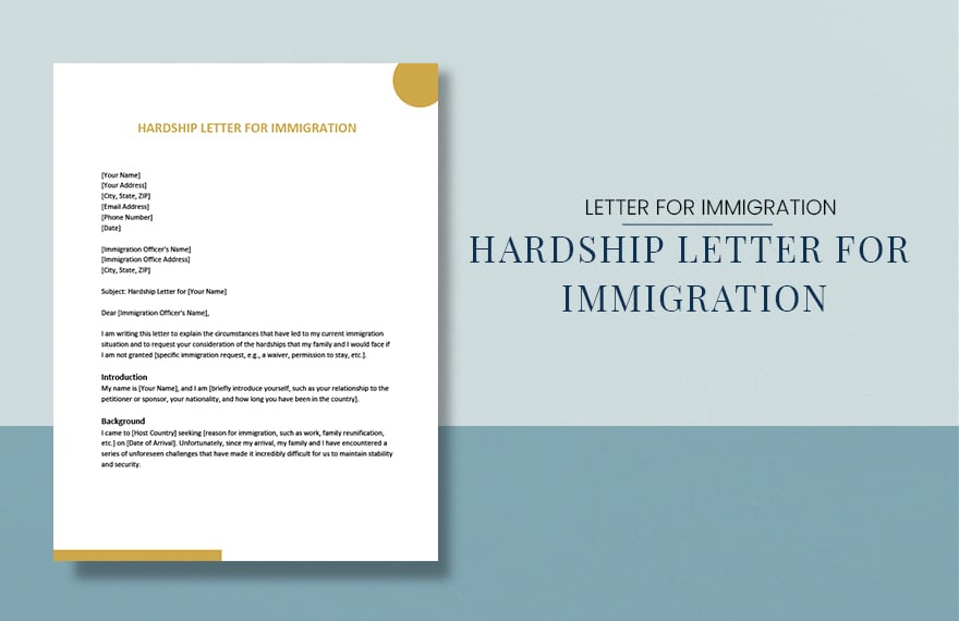 Hardship Letter For Immigration