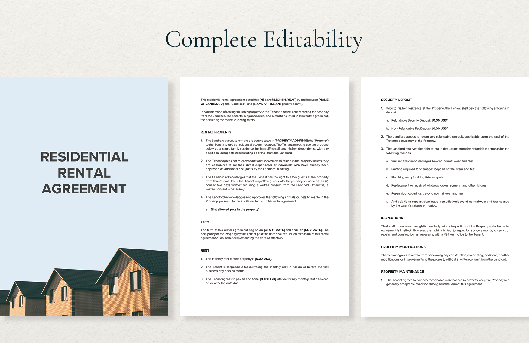 Residential Rental Agreement Template