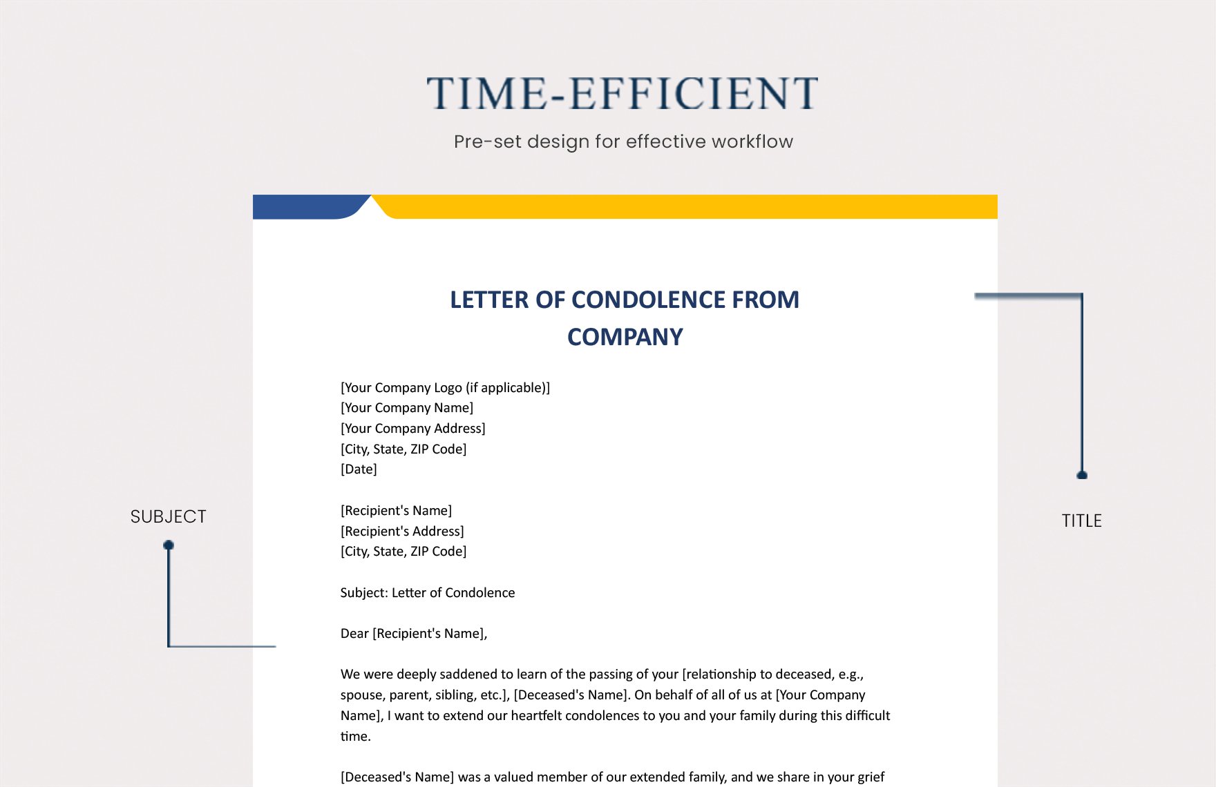 Letter Of Condolence From Company