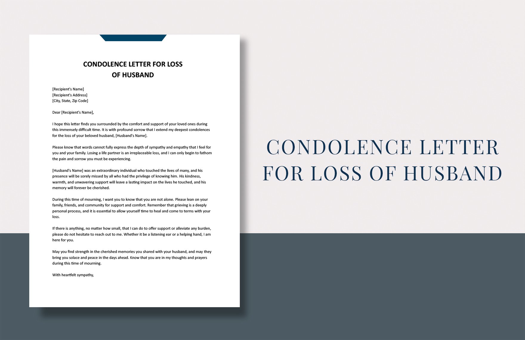Condolence Letter For Loss Of Husband