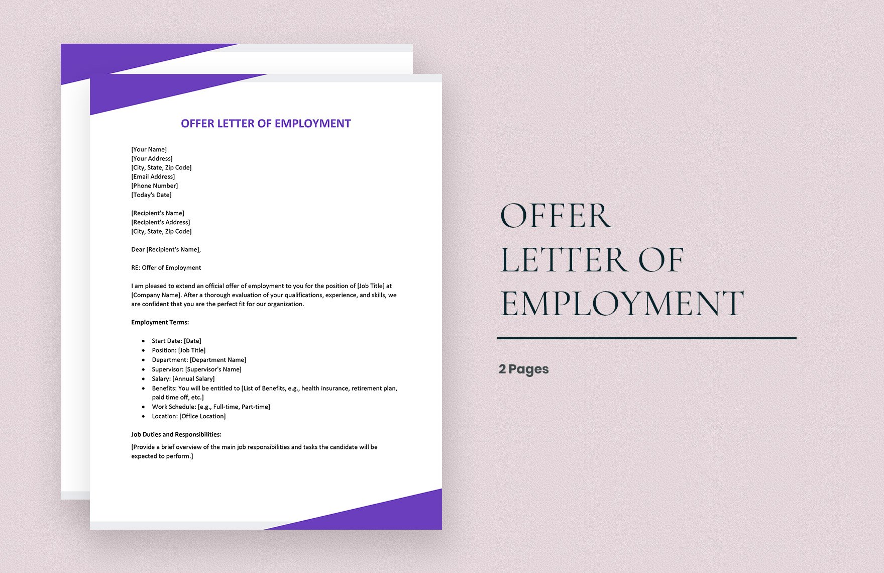 Free Offer Letter of Employment
