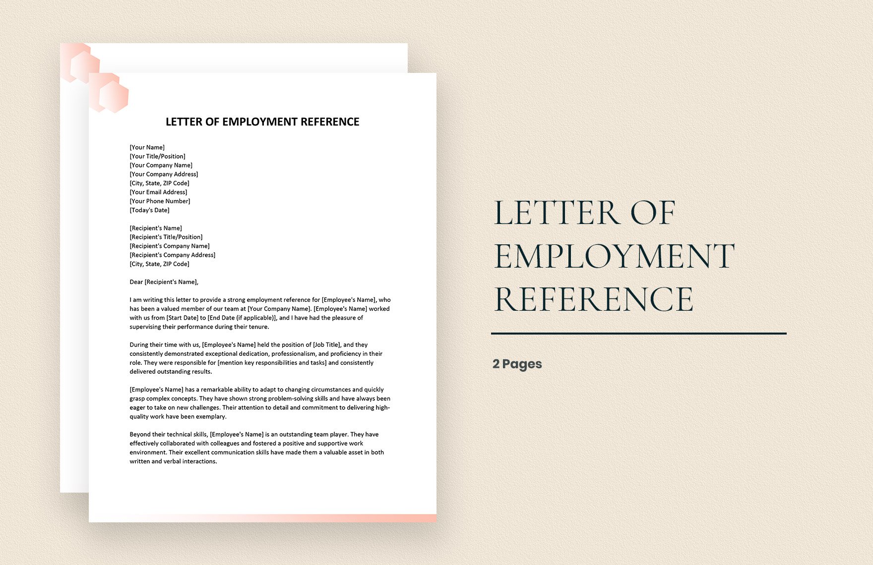 Letter of Employment Reference