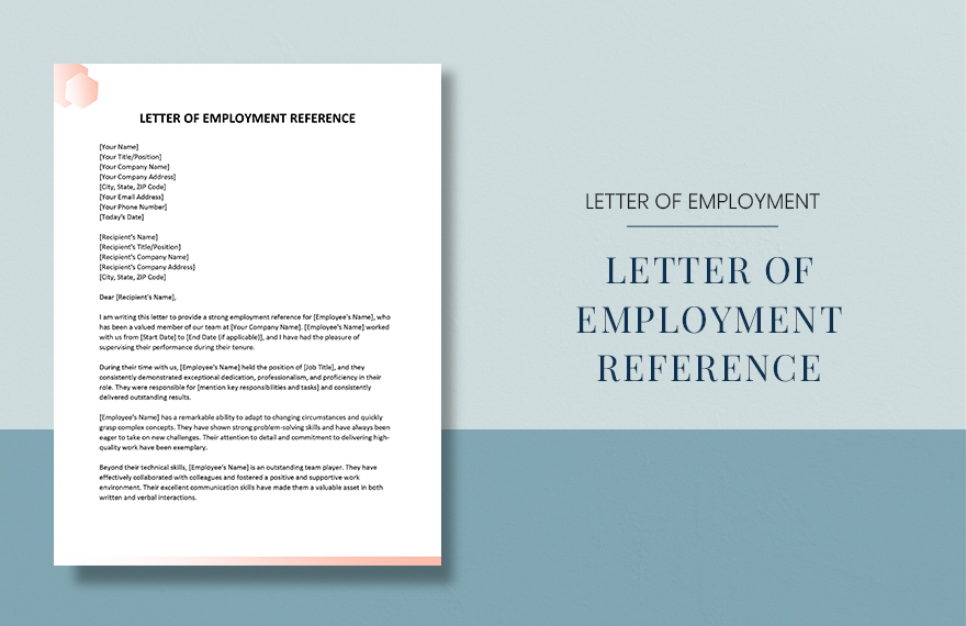 Free Letter of Employment Reference - Download in Word, Google Docs ...