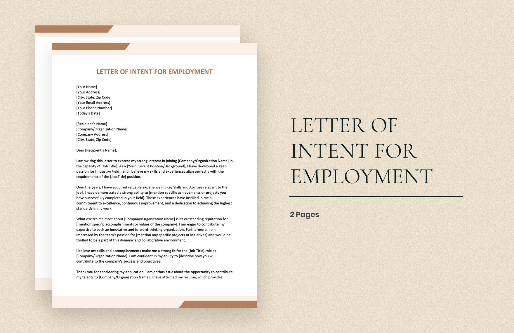 Free Letter of Intent for Employment